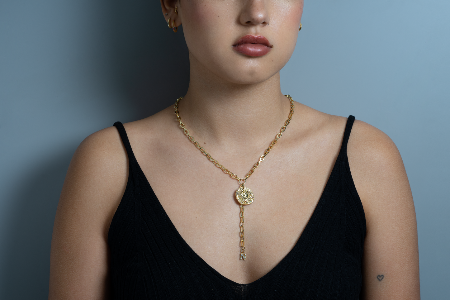 Initial Zodiac Lariat Necklace