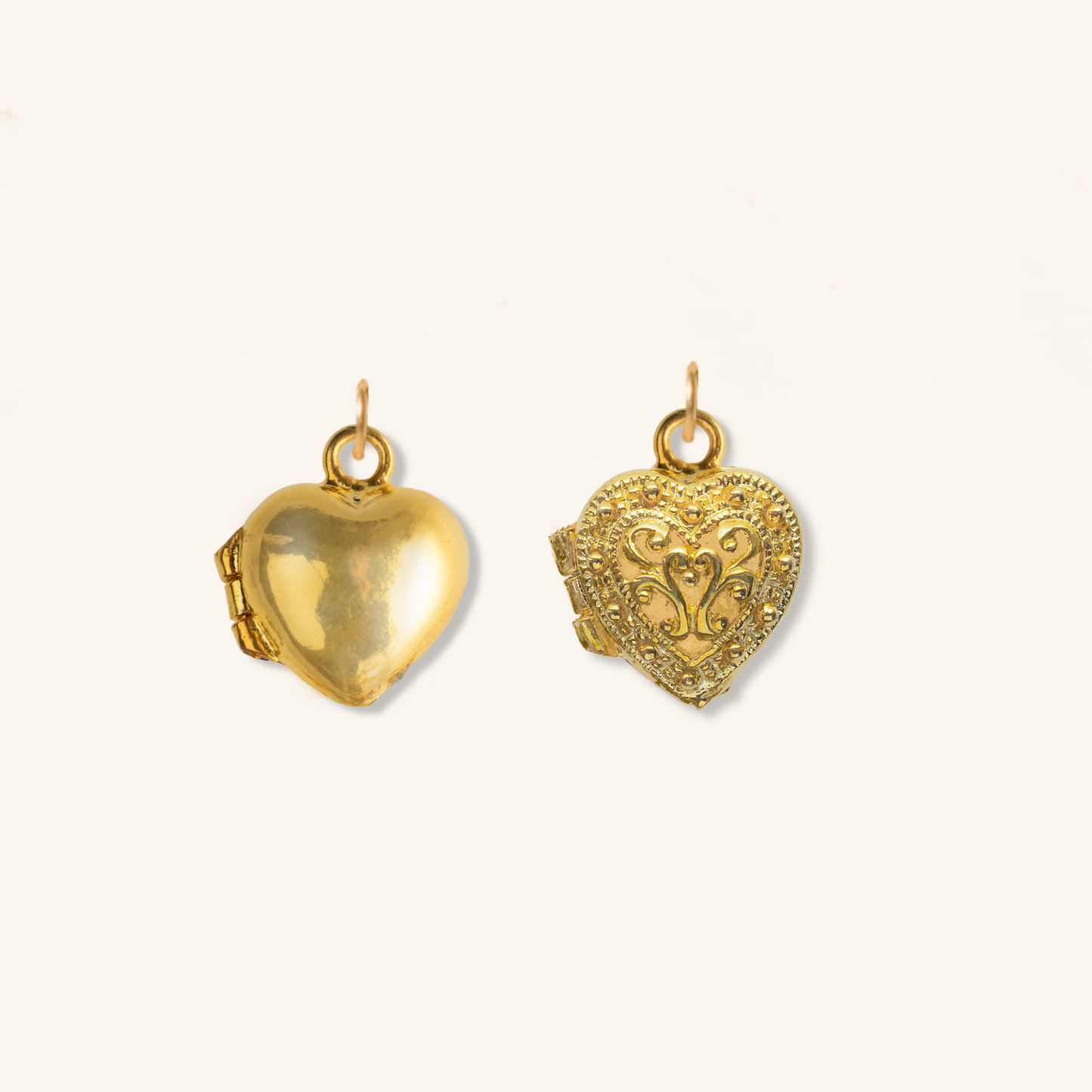 2 initial gold heart double-sided perfume necklace