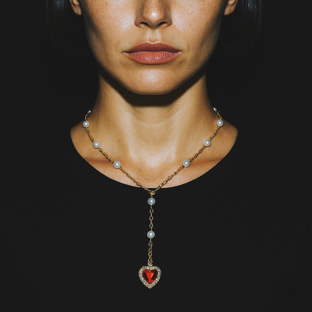 ANGEL FACED Pearl Rosary
