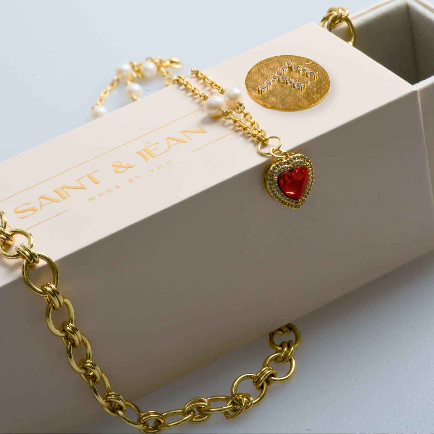 ANGEL FACED Pearl Heart Necklace