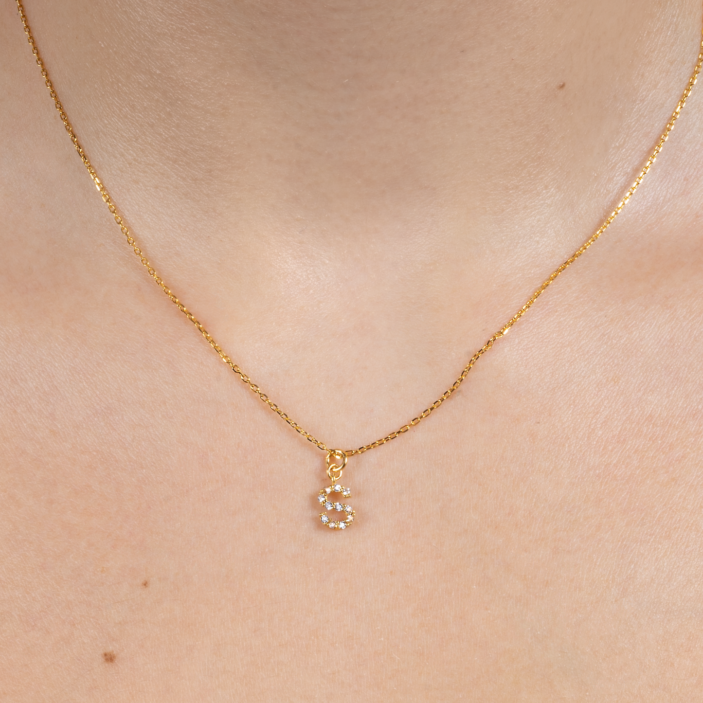 Diamond Initial Dainty Letter Necklace