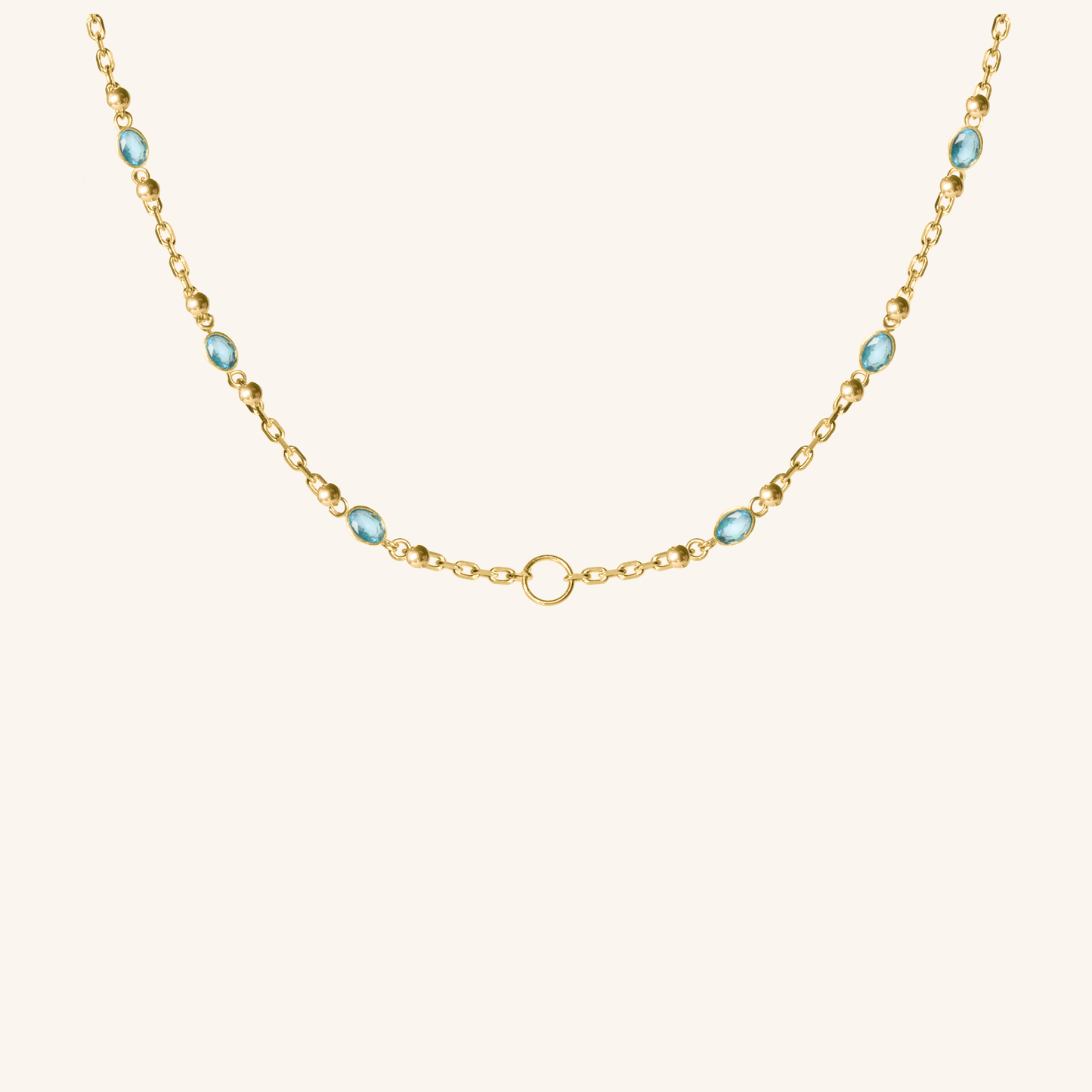Custom Turquoise Gemstone Charm Necklace. Adjustable Length: 18"- 20"