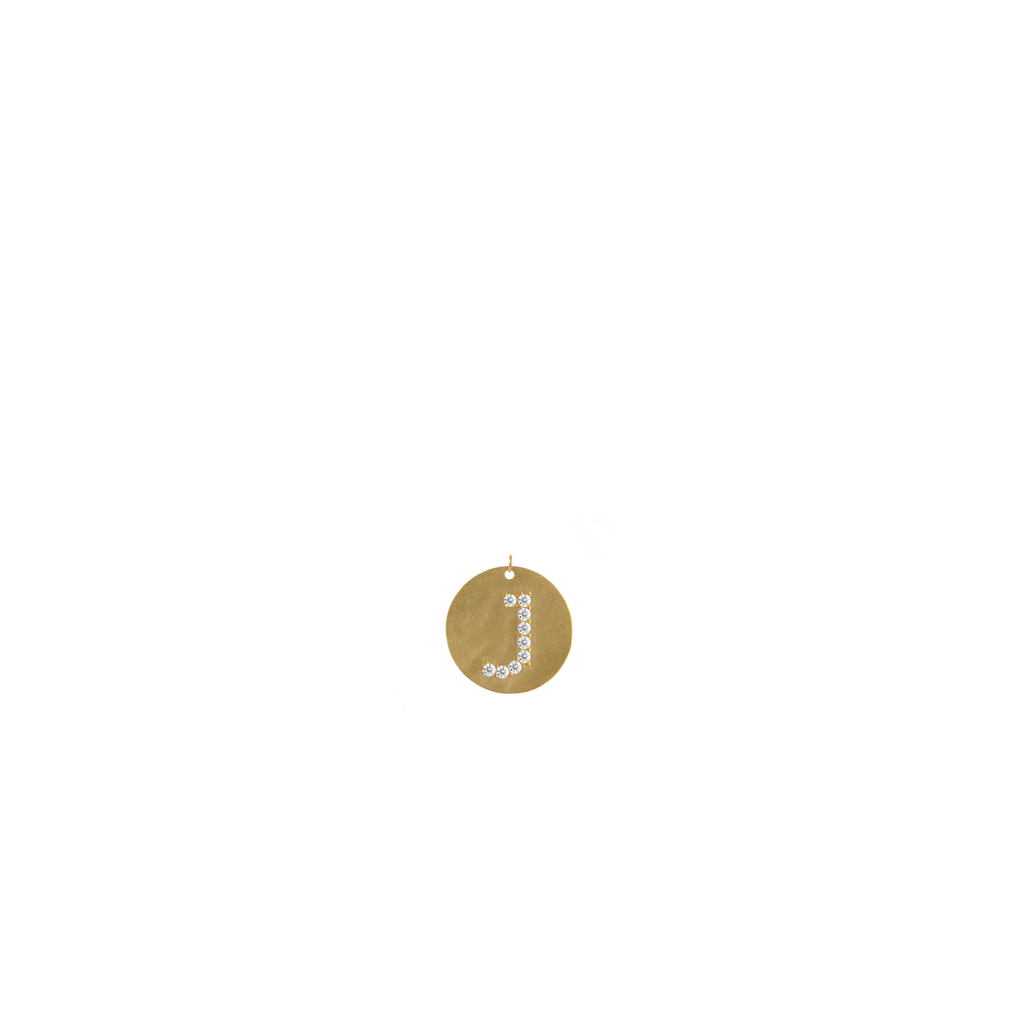 Gold Coin Initial Pendant - J