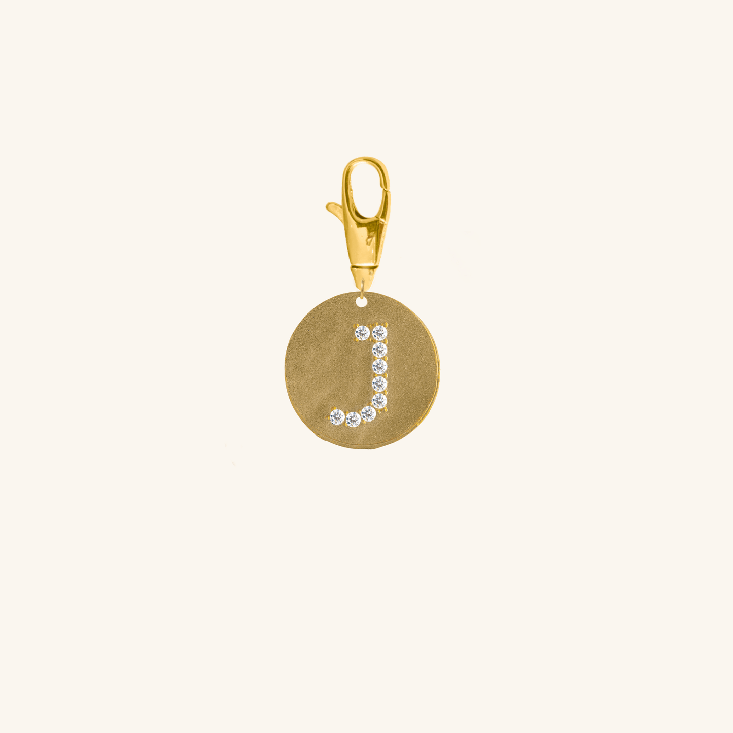 Gold Diamond Initial Medallion Coin Pendant