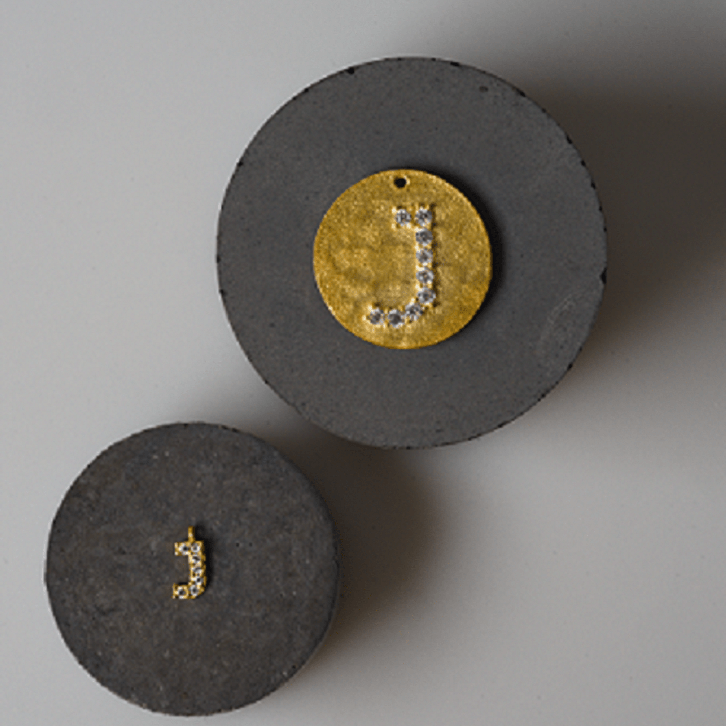 Gold Coin Initial Pendant - J