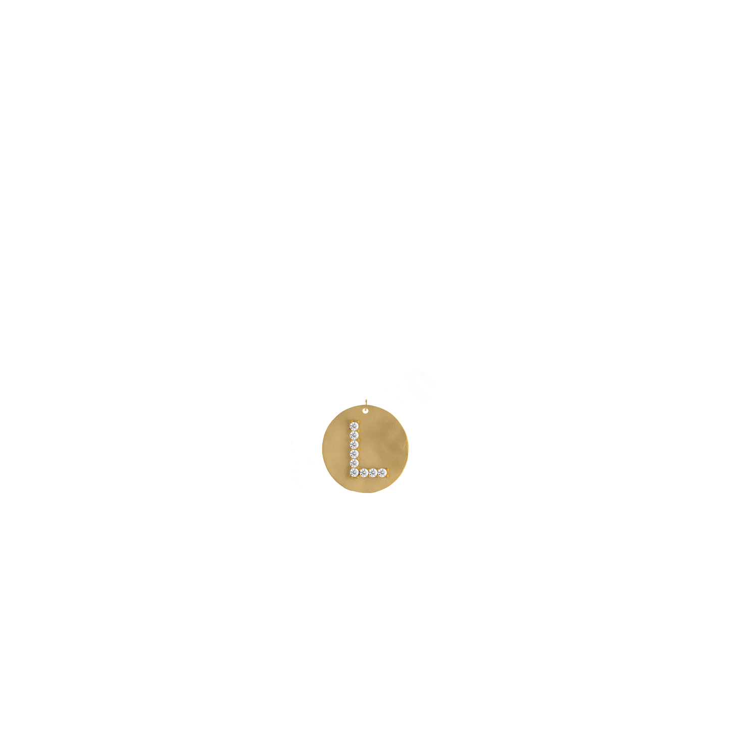 Gold Coin Initial Pendant - L