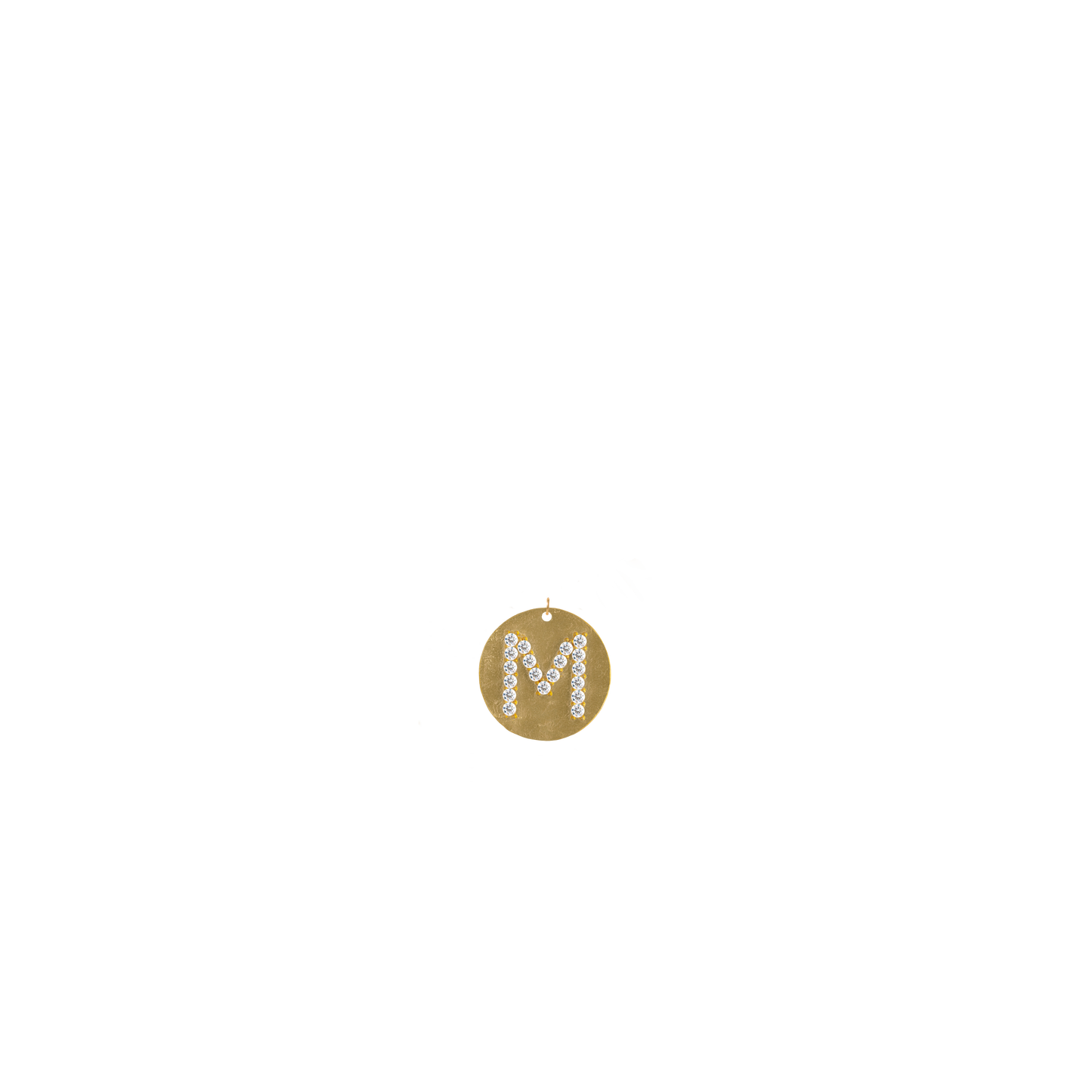 Gold Coin Initial Pendant - M
