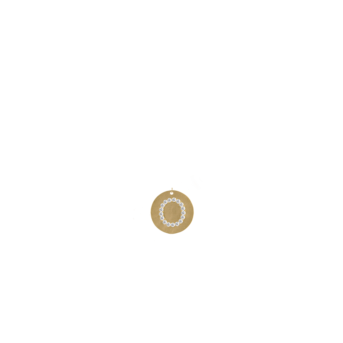Gold Coin Initial Pendant - O