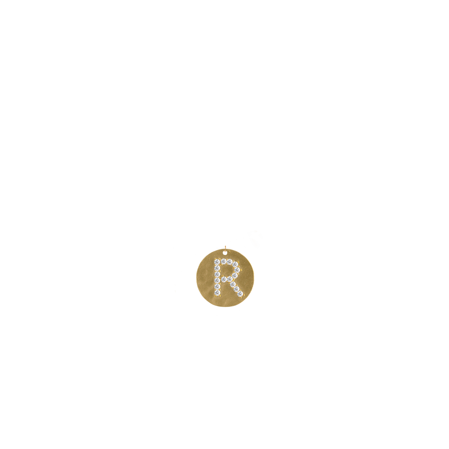Gold Coin Initial Pendant - R
