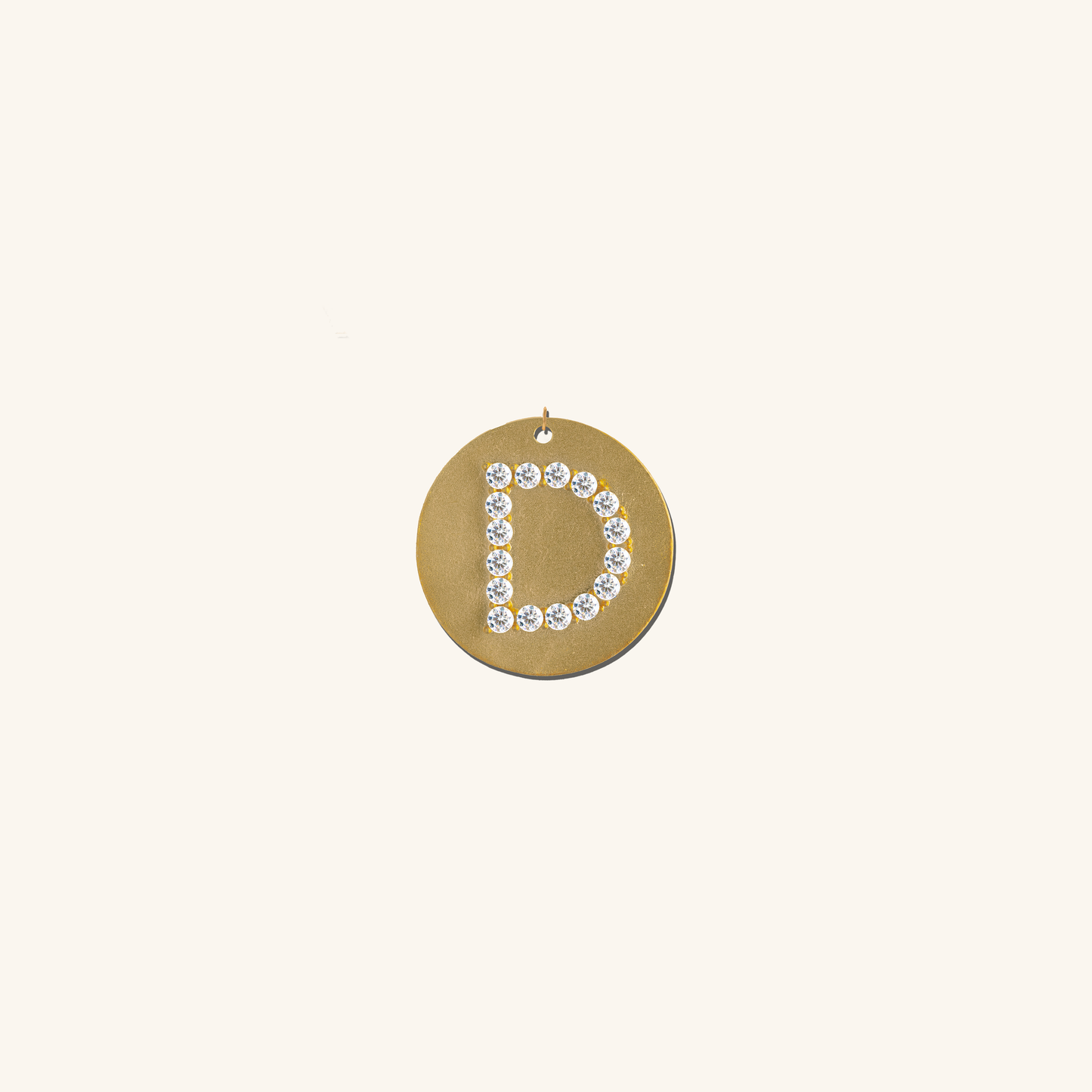 Gold Coin Initial Pendant - D