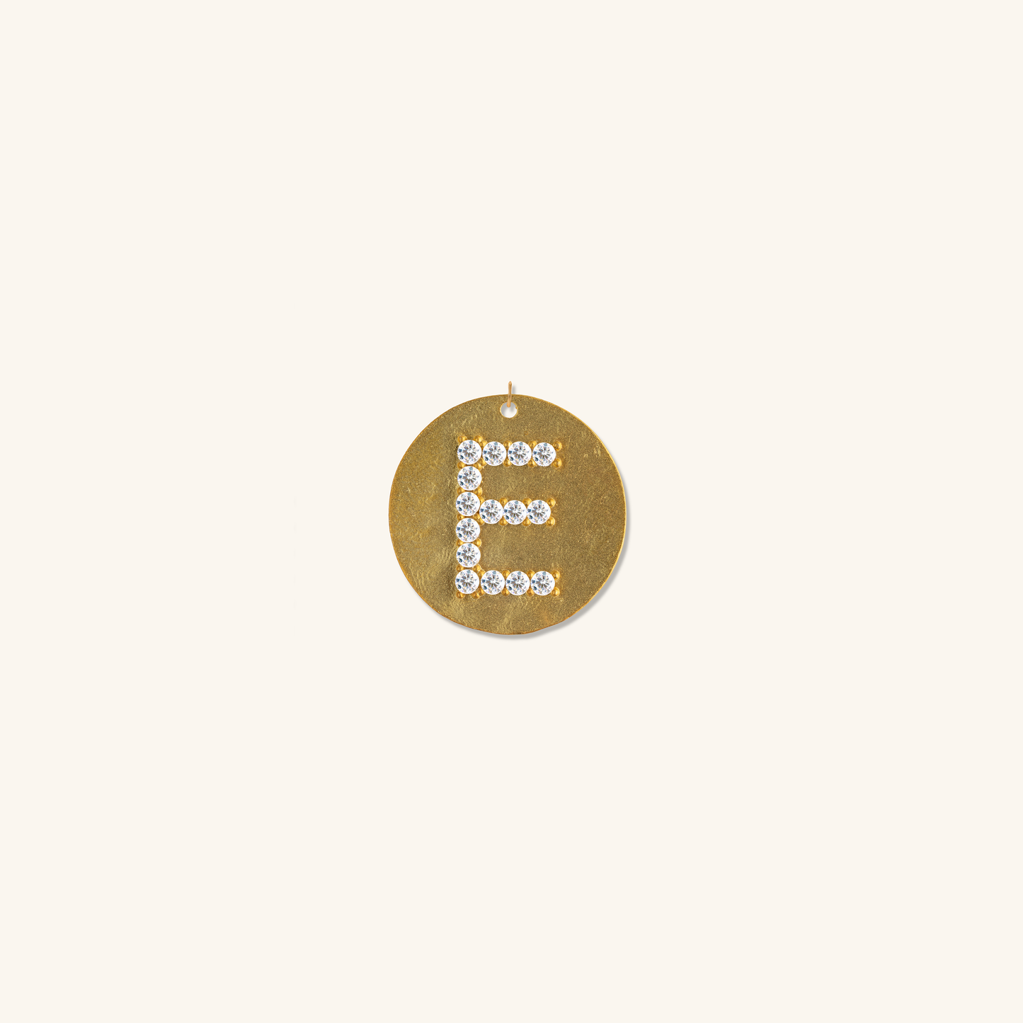 Gold Coin Initial Pendant - E