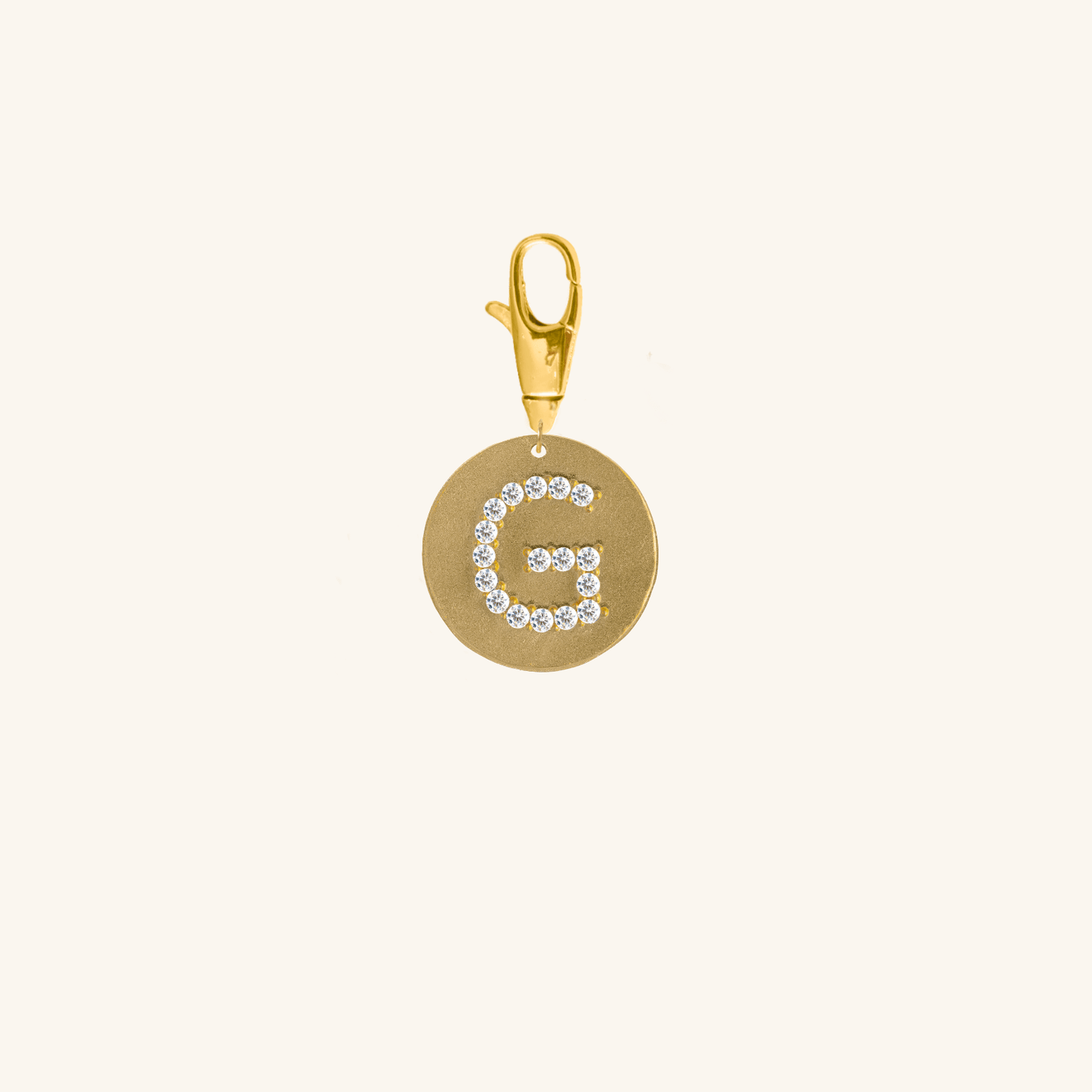 Gold Diamond Initial Medallion Coin Pendant