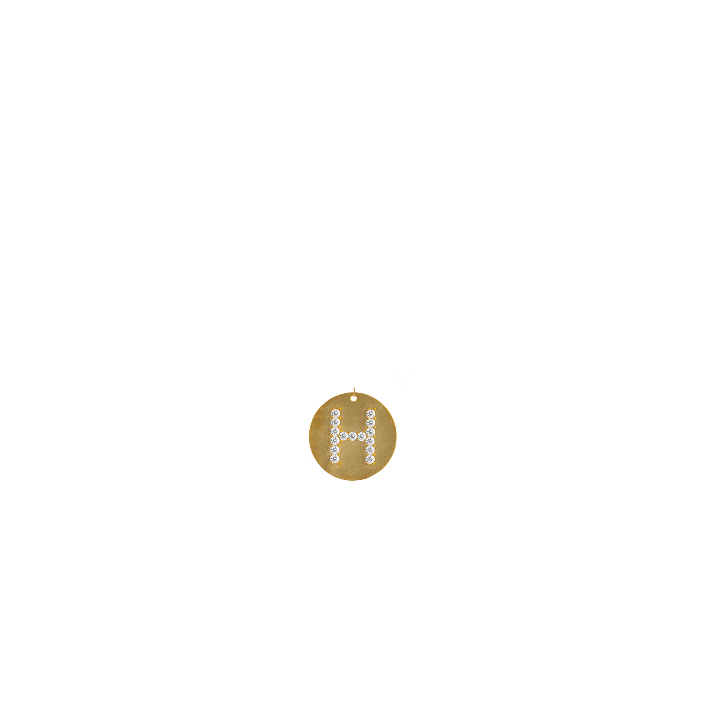 Gold Coin Initial Pendant - H