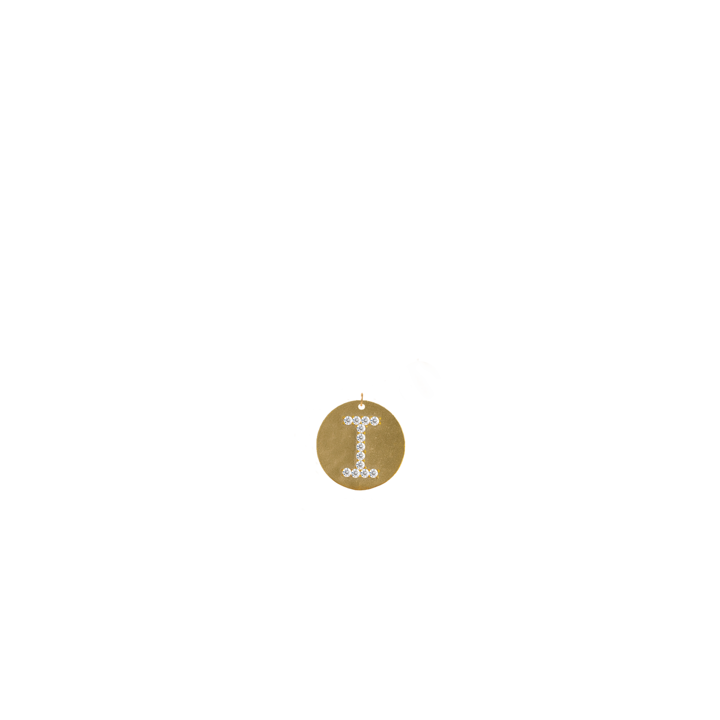 Gold Coin Initial Pendant - I