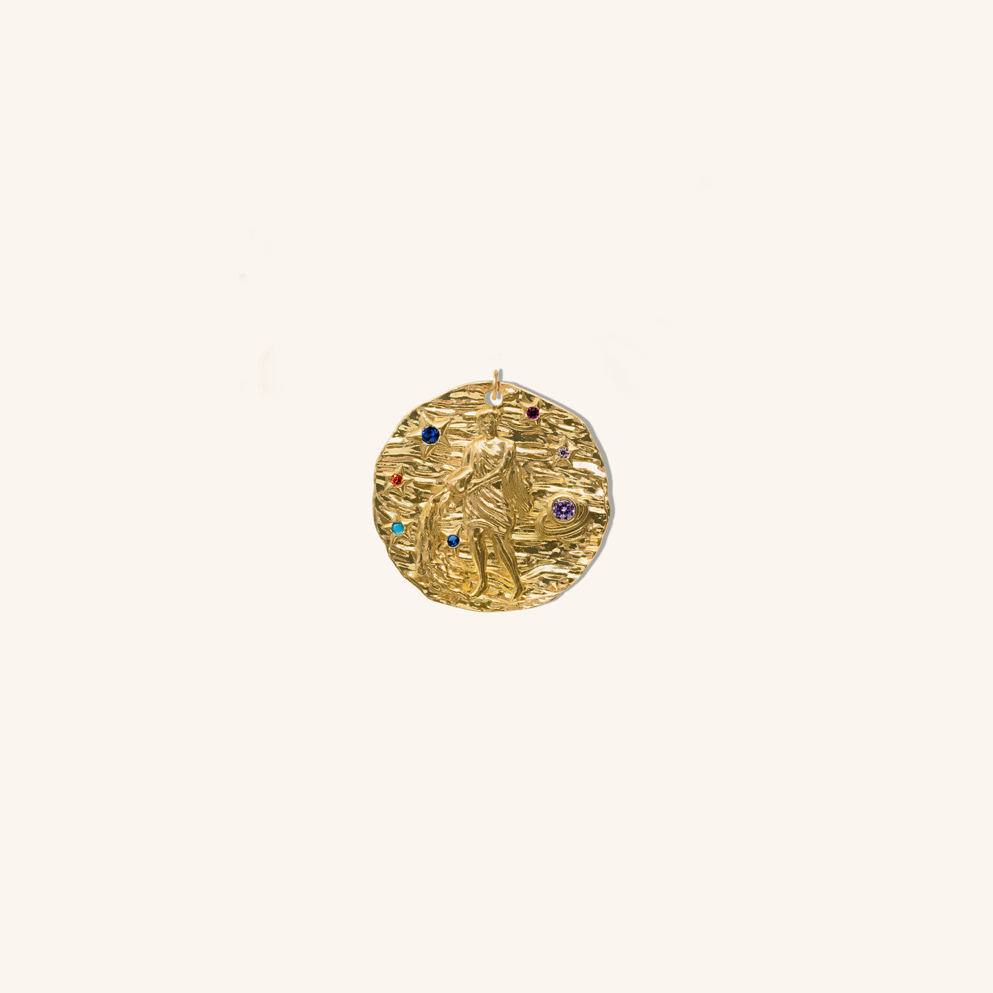 Aquarius Micro Páve Zodiac Pendant