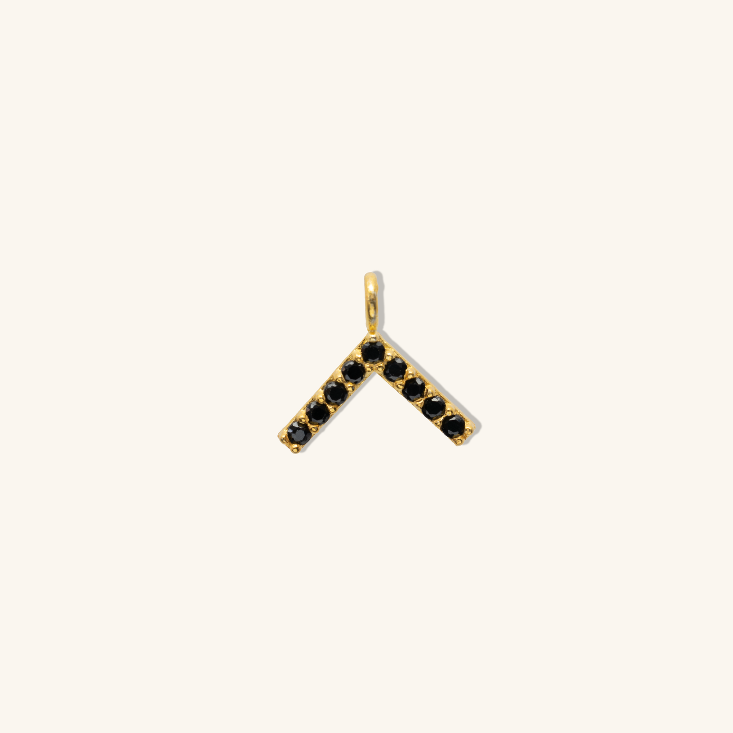Black V wishbone Charm