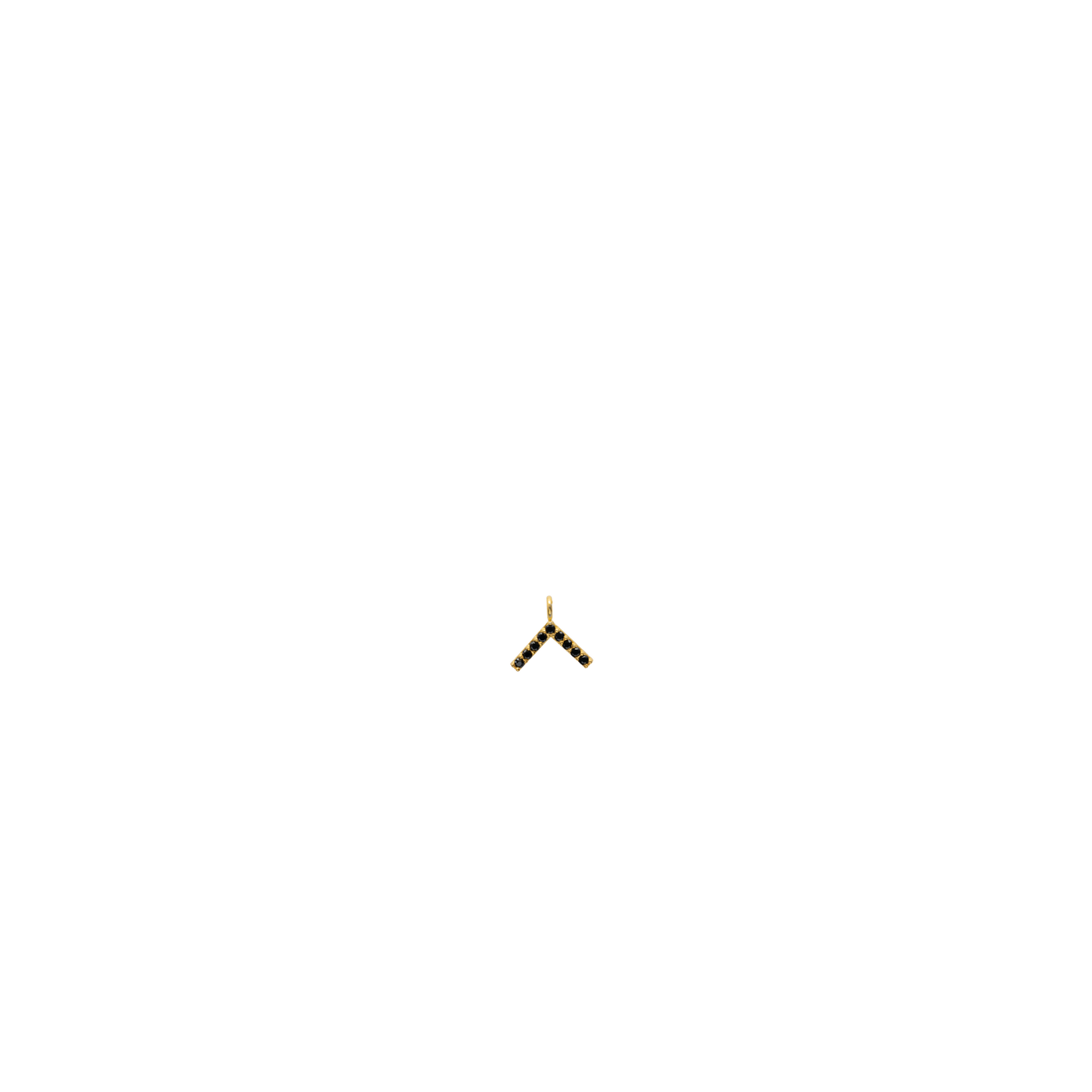 Black V wishbone Charm