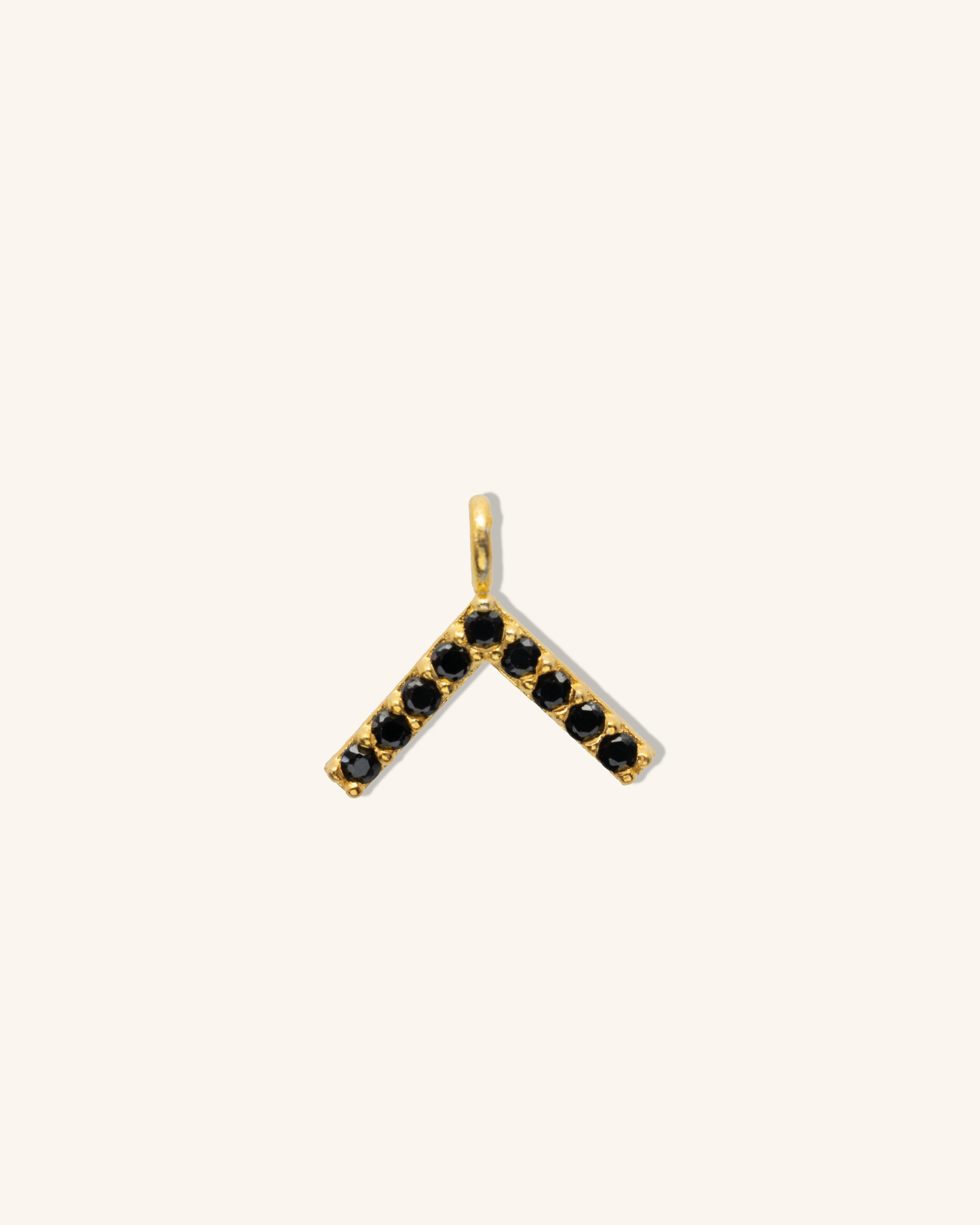Black V wishbone Charm