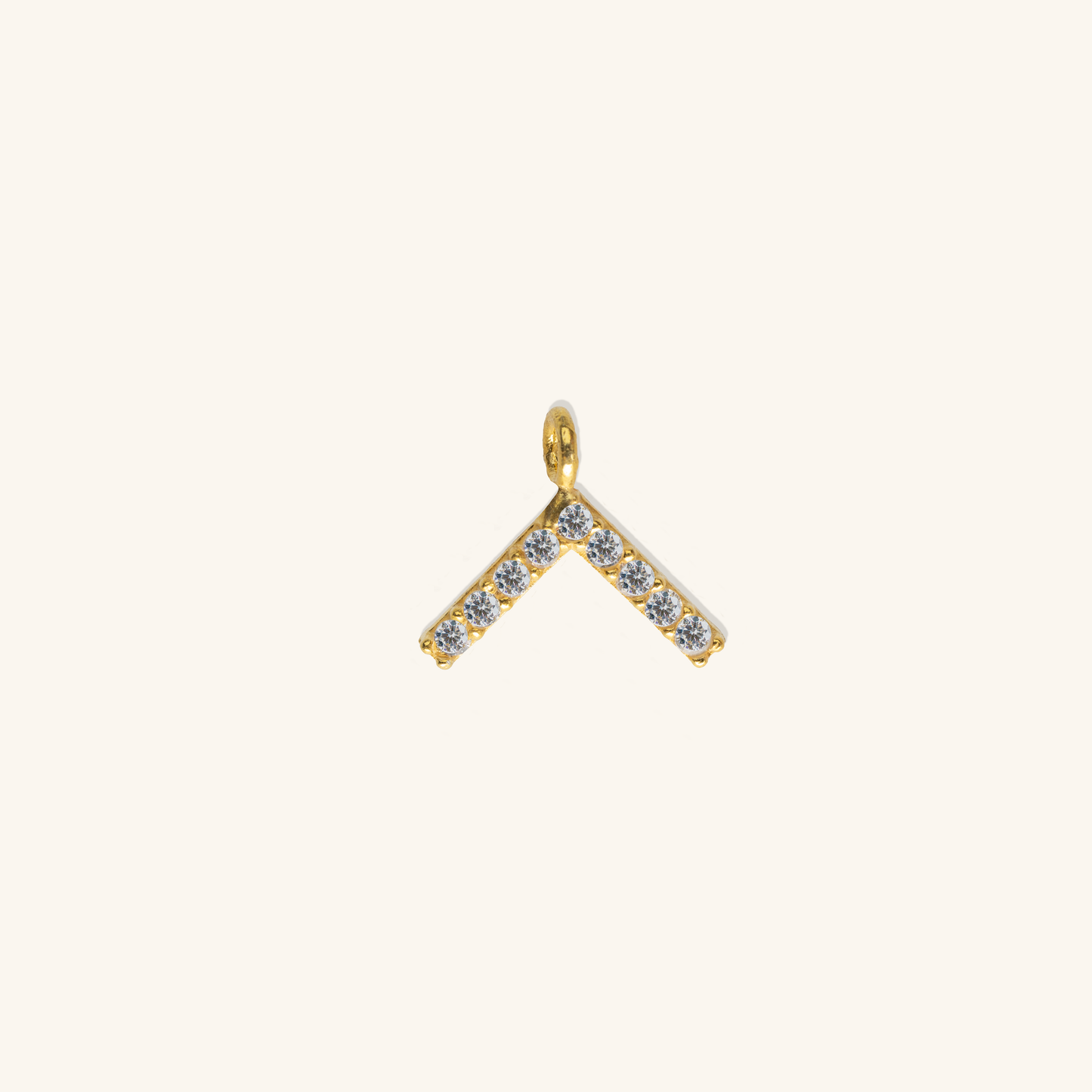 White V wishbone Charm