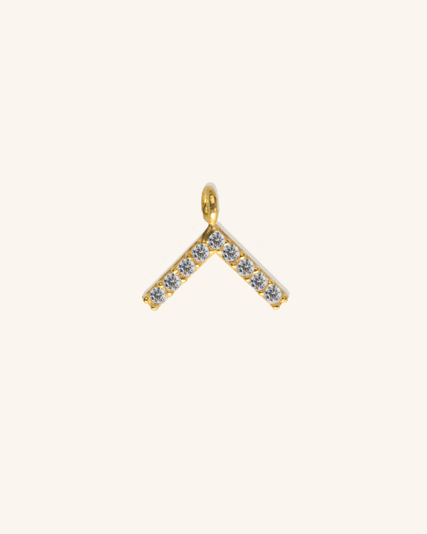 White V wishbone Charm