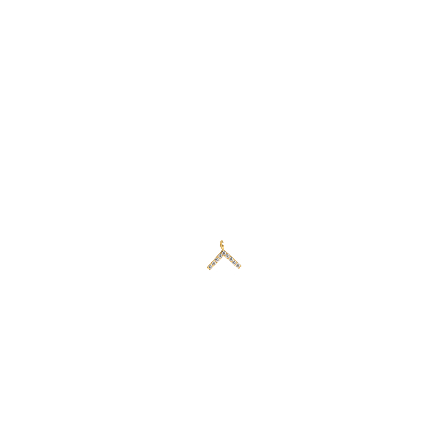 White V wishbone Charm