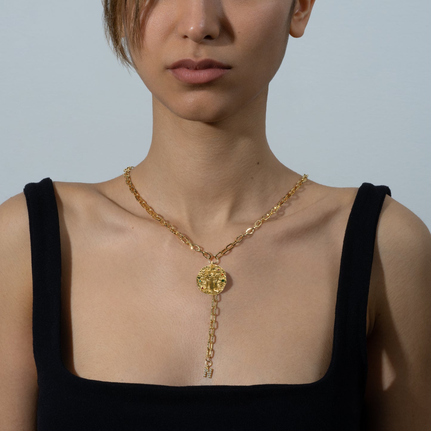 Gemini Micro Páve Zodiac Pendant