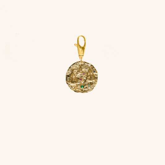 Libra Micro Páve Zodiac Pendant