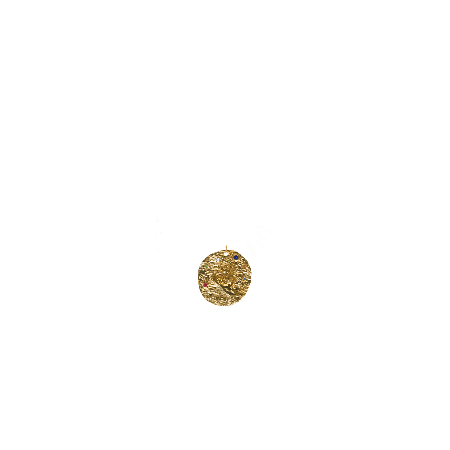 Leo Micro Páve Zodiac Pendant