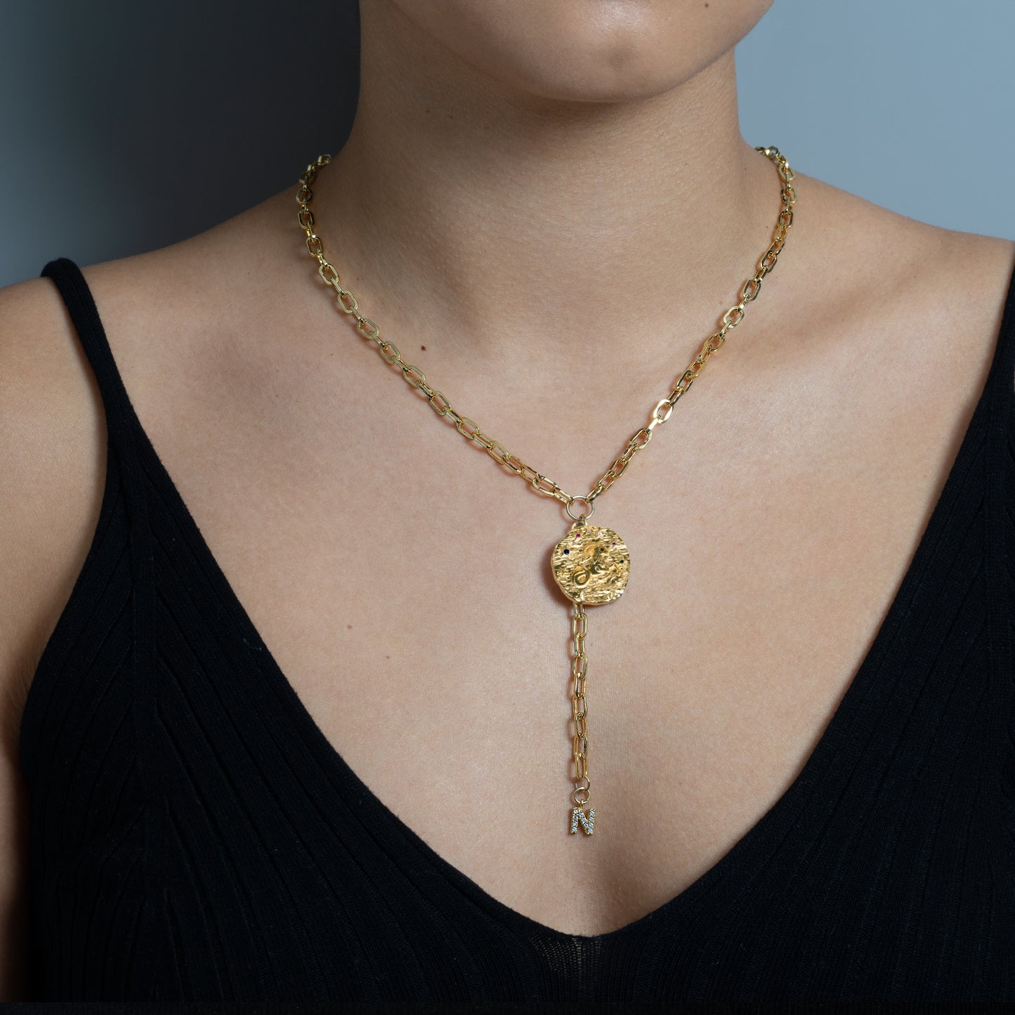 Capricorn Micro Páve Zodiac Pendant