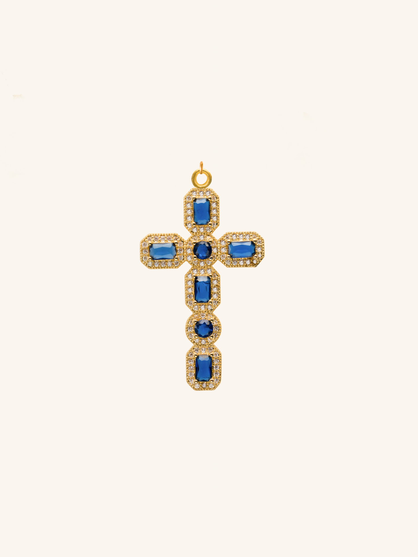 Micro Páve navy cross pendant