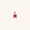  Burgundy micro gemstone charm 