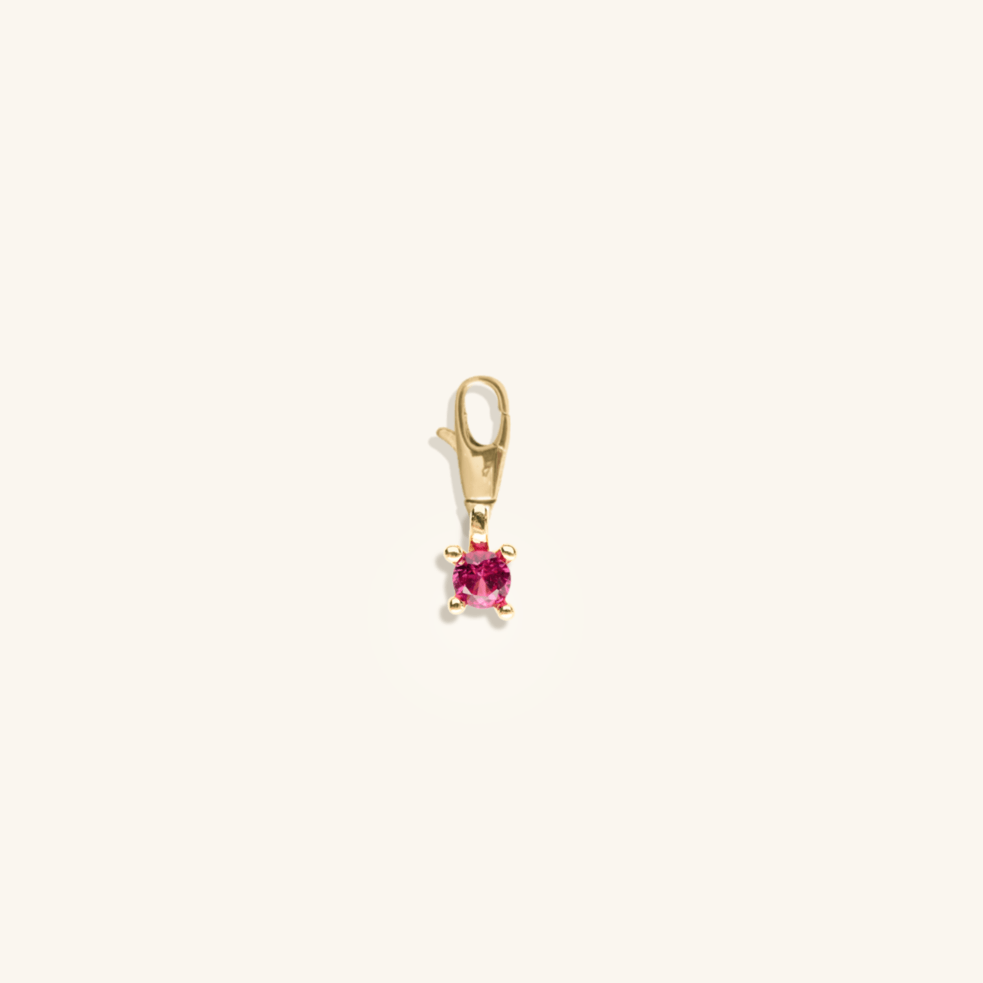 Burgundy micro gemstone charm