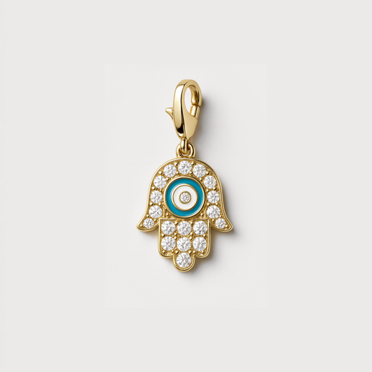 Santorini Páve Hamsa Charm