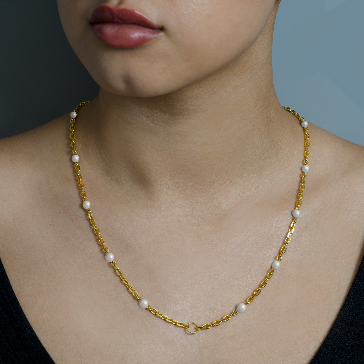 18ct Gold Pearl Beaded  Necklace Layering Set