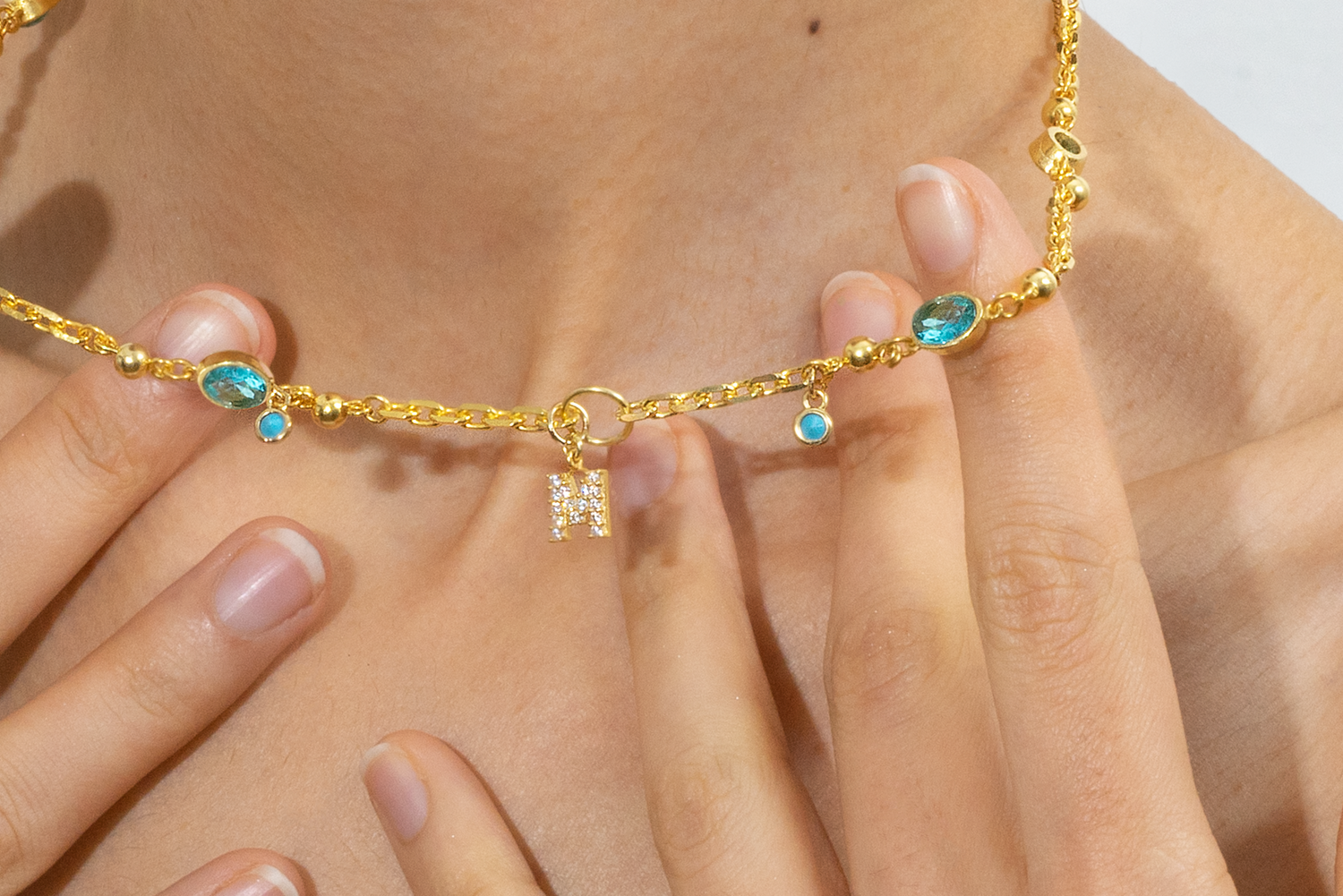 Diamond Gold Initial Charm