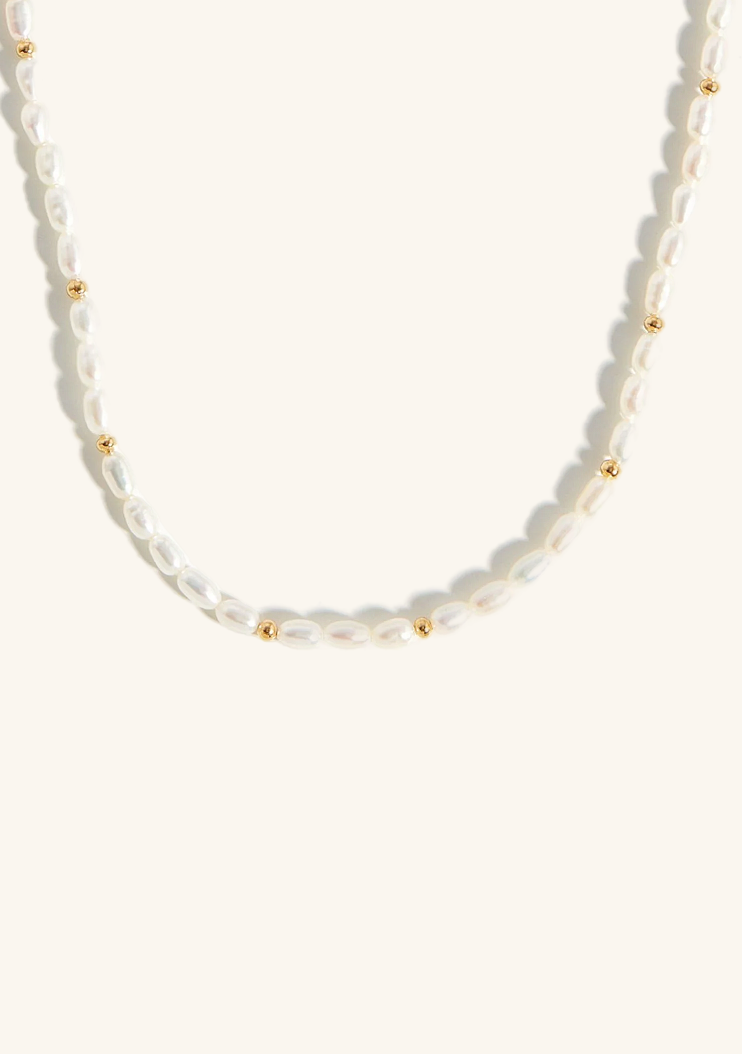 Handmade Beaded Baroque Pearl and Gold Necklace